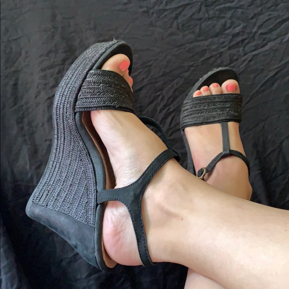 UGG strappy woven wedges